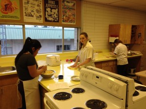 Students preparing pies for 'Pi' Day